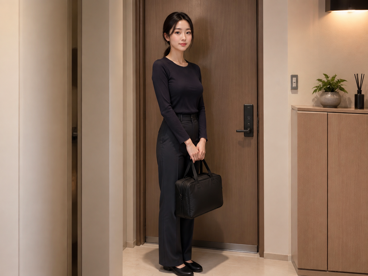 시흥 방문 홈케어 일정을 준비하는 젊은 성인 한국 여성 관리사